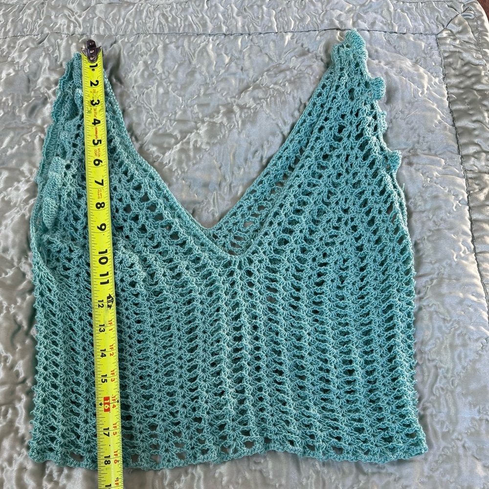 Handmade Crochet Top fits Like a Small please see measurement